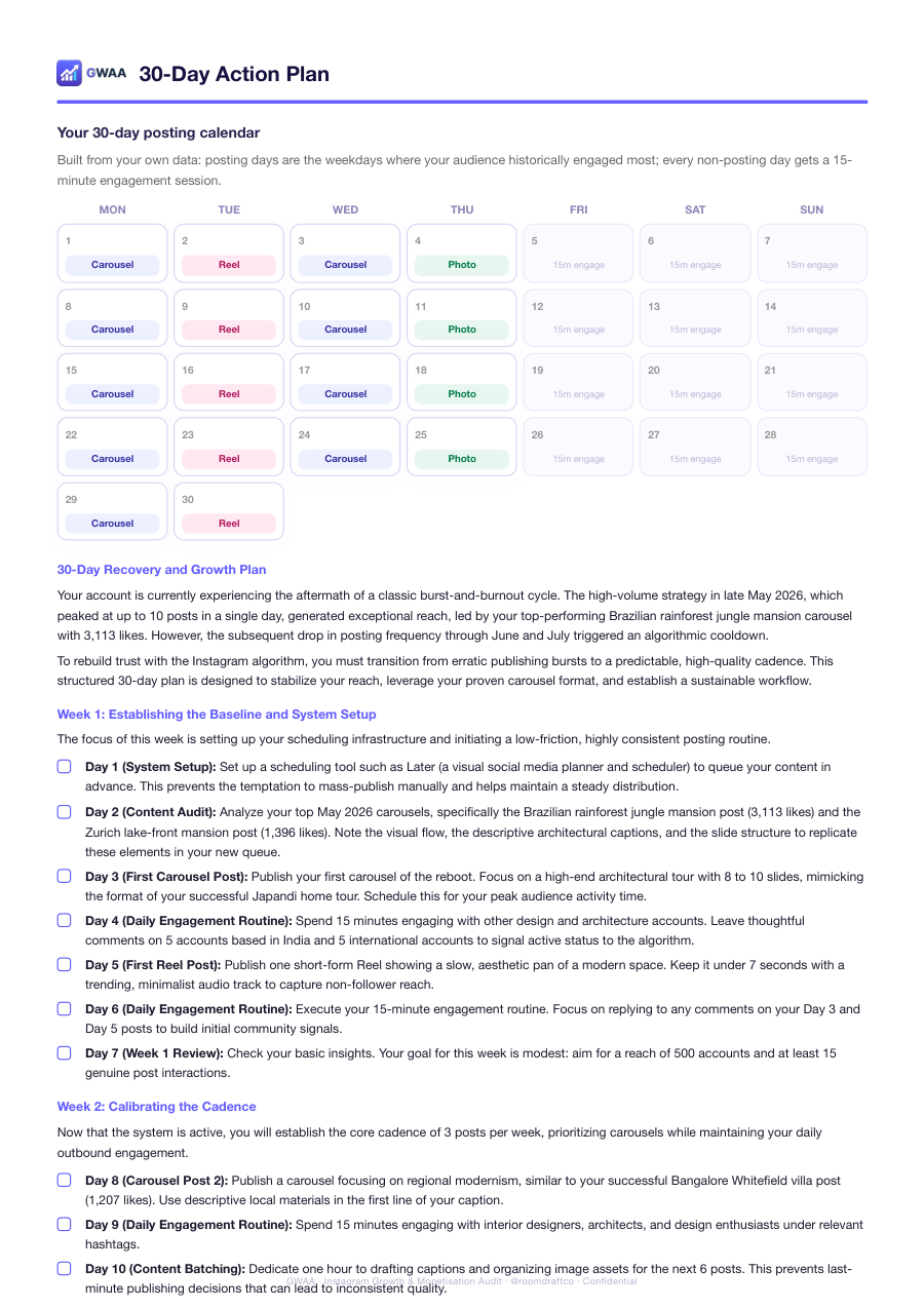 Your 30-day calendar